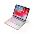 Obrotowa Podświetlana Klawiatura Bluetooth do iPad Pro 12.9 2018 złoty róż