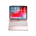 Obrotowa Podświetlana Klawiatura Bluetooth do iPad Pro 12.9 2018 złoty róż