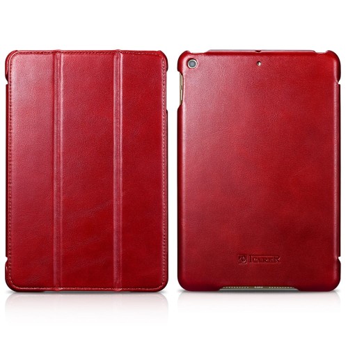 Skórzane Etui ICARER Vintage iPad Mini 5 2019 czerwone