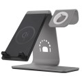 Aluminiowy Stojak Ładowarka Bezprzewodowa do Apple Watch iPhone AirPods szara