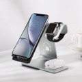 Aluminiowy Stojak Ładowarka Bezprzewodowa do Apple Watch iPhone AirPods Pro srebrny