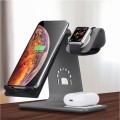 Aluminiowy Stojak Ładowarka Bezprzewodowa do Apple Watch iPhone AirPods Pro srebrny