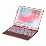 Mocne Etui Podświetlana Klawiatura TouchPad do iPad 9.7 2017/ iPad 9.7 2018 różowa