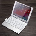 Obrotowe Etui Podświetlana Klawiatura do iPad 10.2 2019 srebrna