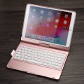 Obrotowe Etui Podświetlana Klawiatura do iPad 10.2 2019 złoty róż