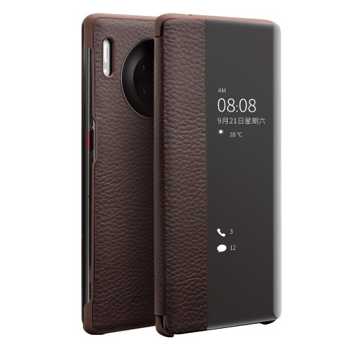 Skórzane Etui Pokrowiec QIALINO Huawei Mate 30 Pro brązowe