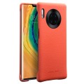 Skórzane Etui Plecki QIALINO do Huawei Mate 30 Pro pomarańczowe