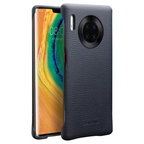 Skórzane Etui Plecki QIALINO do Huawei Mate 30 Pro granatowe