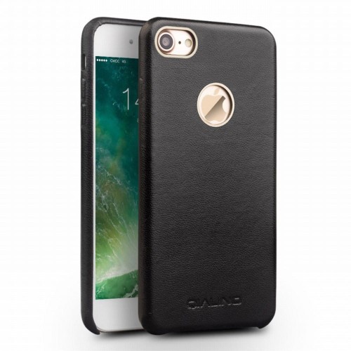 Skórzane Etui Plecki Obudowa QIALINO iPhone SE 2020 czarne