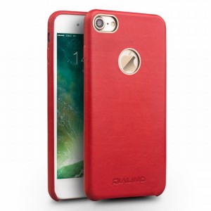 Skórzane Etui Plecki Obudowa QIALINO iPhone 7/8 czerwone