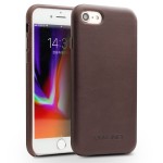 Skórzane Etui Plecki Obudowa QIALINO iPhone SE 2020 brązowe ciemne