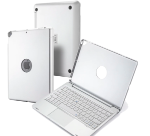 Etui Podświetlana Klawiatura TouchPad do iPad 10.2 7/8/9 srebrna