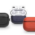 Piękne Skórzane Etui QIALINO do AirPods Pro granatowe