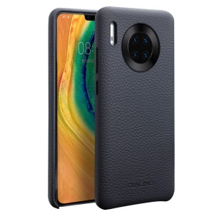 Skórzane Etui Plecki QIALINO do Huawei Mate 30 granatowe
