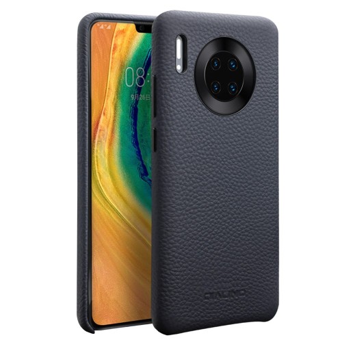 Skórzane Etui Plecki QIALINO do Huawei Mate 30 granatowe