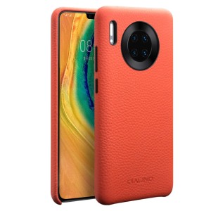 Skórzane Etui Plecki QIALINO do Huawei Mate 30 pomarańczowe