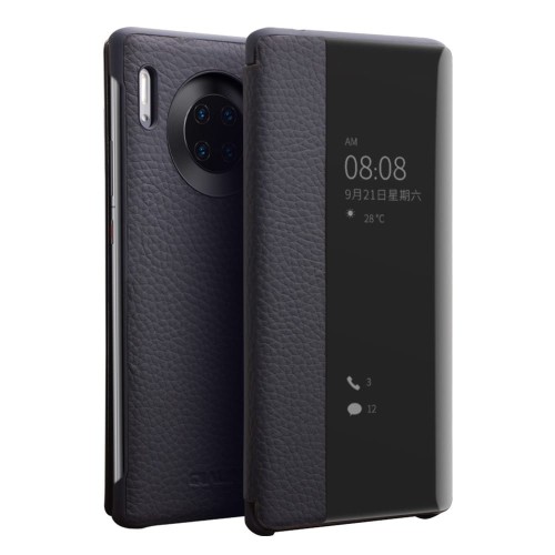 Skórzane Etui Smart Cover QIALINO Huawei Mate 30 granatowe