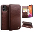 Eleganckie Skórzane Etui Pokrowiec QIALINO do iPhone 12 Mini brązowe