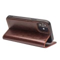 Eleganckie Skórzane Etui Pokrowiec QIALINO do iPhone 12 Mini brązowe