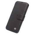 Skórzane Etui Pokrowiec QIALINO do iPhone 12 Mini czarne
