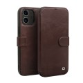 Skórzane Etui Pokrowiec QIALINO do iPhone 12 Mini brązowe