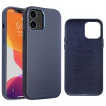 Skórzane Etui Plecki Obudowa QIALINO iPhone 12 Mini niebieskie
