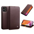 Skórzane Etui Pokrowiec QIALINO do iPhone 12 Mini brązowe