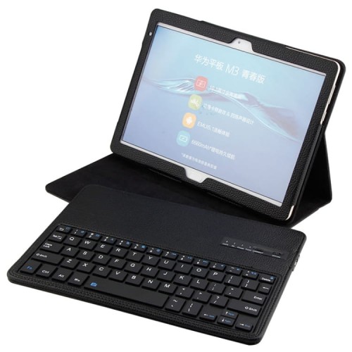 Skórzane Etui Pokrowiec Klawiatura Mediapad M3 Lite 10.1 czarne