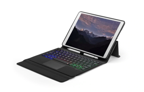 Podświetlana Klawiatura Bezprzewodowa Gładzik do iPad 9 2021 czarna