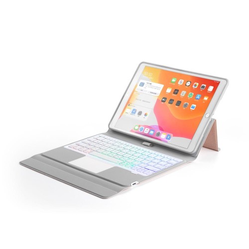 Podświetlana Klawiatura Bezprzewodowa Gładzik do iPad 7/8 10.2 różowa