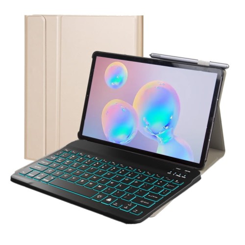 Etui Podświetlana Klawiatura Samsung Galaxy Tab A7 10.4 złote