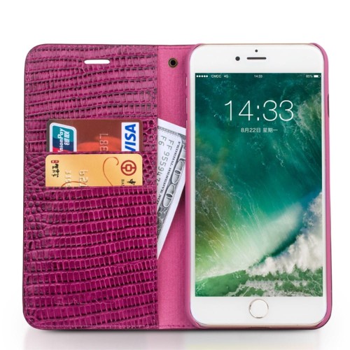 QIALINO Skórzane Etui Pokrowiec iPhone 7/8/SE różowe