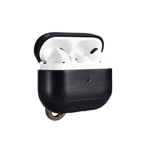 iCarer Piękne Skórzane Etui do AirPods Pro czarne