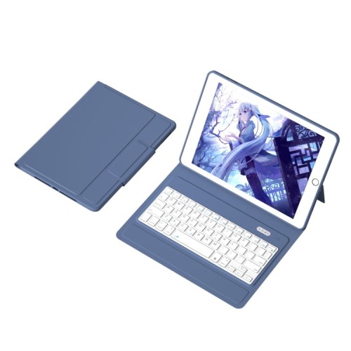 Eleganckie Etui Klawiatura do iPad 7/8 10.2 niebieskie