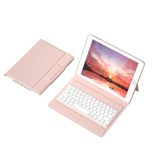 Eleganckie Etui Klawiatura do iPad 7/8 10.2 różowe