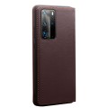 Skórzane Etui QIALINO do Huawei P40 Pro brązowe
