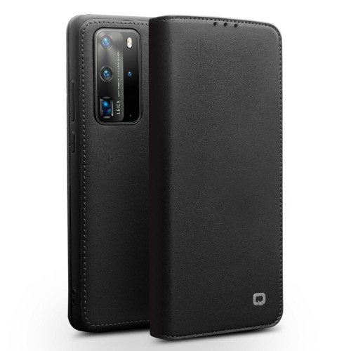 Skórzane Etui QIALINO do Huawei P40 Pro czarne