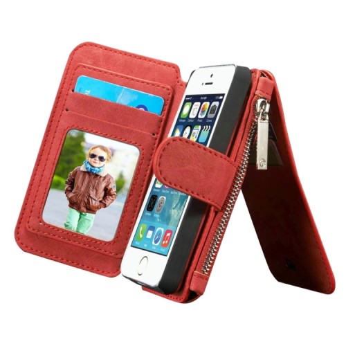 Pokrowiec Portfel CASEME do iPhone 5, 5S, SE czerwony