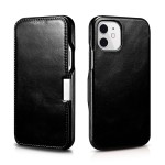 ICARER Skórzane Etui Pokrowiec  iPhone 12 Mini czarne
