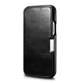 ICARER Skórzane Etui Pokrowiec iPhone 12 Mini czarne