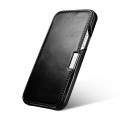ICARER Skórzane Etui Pokrowiec iPhone 12 Mini czarne