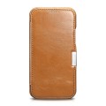 ICARER Skórzane Etui Pokrowiec iPhone 12 Mini brązowe jasne