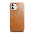 ICARER Skórzane Etui Pokrowiec iPhone 12 Mini brązowe jasne