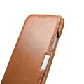 ICARER Skórzane Etui Pokrowiec iPhone 12 Mini brązowe jasne