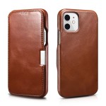 ICARER Skórzane Etui Pokrowiec  iPhone 12 Mini brązowe