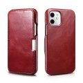 ICARER Skórzane Etui Pokrowiec iPhone 12 Mini czerwone