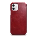 ICARER Skórzane Etui Pokrowiec iPhone 12 Mini czerwone