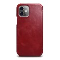 ICARER Skórzane Etui Pokrowiec iPhone 12 Mini czerwone