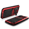 Pancerne Etui Metal Szkło do iPhone 12 Mini czerwone