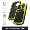 R-JUST Pancerne Etui Metal Szkło do iPhone 12 Mini żółte
